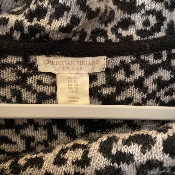 Christian Soriano Leopard Wool Blend Wrap / Cardigan Sweater. 1X. - Picture 2 of 4